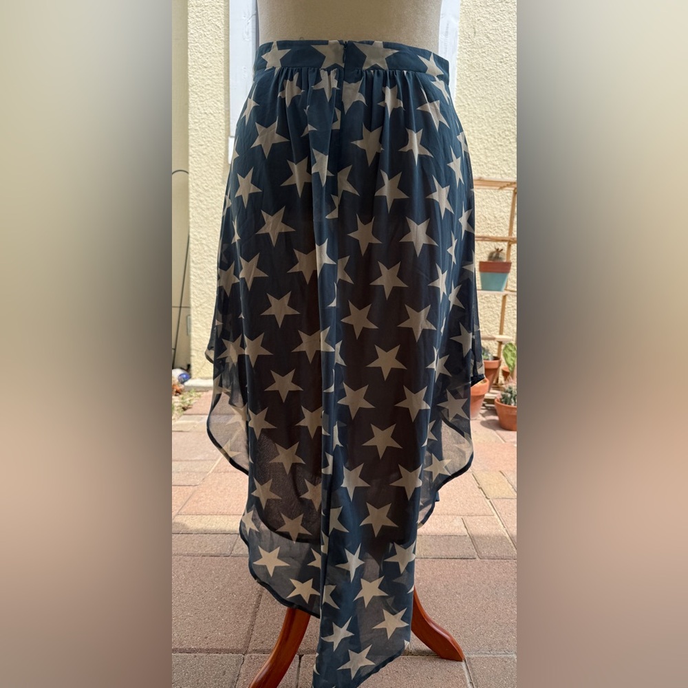 Tasha Polizzi Collection Star Blue Maxi Skirt Boho Western Flag Cowgirl - Picture 4 of 5